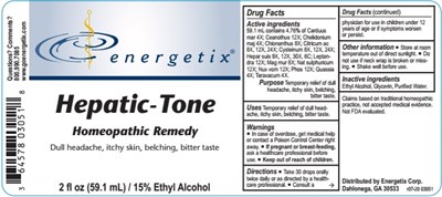 Image Description (Hepatic   Tone   2 Fl Oz. Bottle Label)